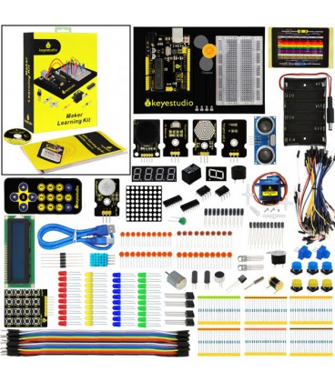 Сет Мейкер. Електронні компоненти для вивчення мікроелектроніки та програмування. Keyestudio (KS0081)