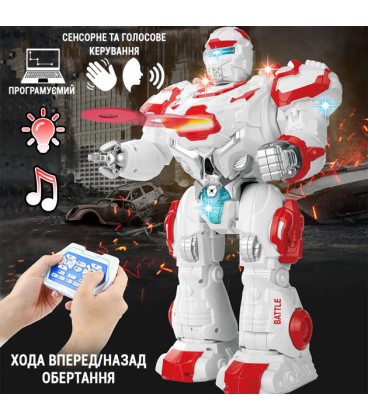 Интерактивный робот на радиоуправлении Huada Toys Robo Ninja выполняет 20 функций, со световыми и звуковыми эффектами, разговари