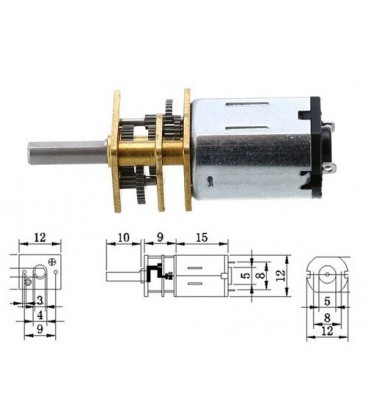 Мотор редуктор мікро моторчик 12GAN20 200 об / хв 6В