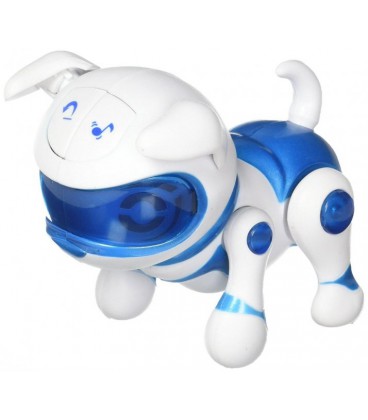 Інтерактивна іграшка SUNROZ Smart Robot Puppy робот-щеня на р/у Датчик звуку Біло-Синій (SUN0900)