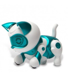 Інтерактивна іграшка SUNROZ Smart Robot Kitty робот-кошеня на р/у Датчик звуку Біло-Зелений (SUN0903)