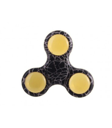 Спиннер Fidget Spinner Starlight Світиться з візерунком Чорний, сірий, жовтий (1002-537-02)