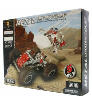 Конструктор металевий Metal construction set 5в1 281 дет