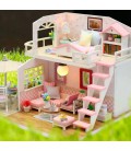 Ляльковий 3D будинок конструктор Румбокс DIY House Румбокс Hongda craft Pink loft M033