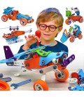 Дитячий конструктор машинки для хлопчика - літак, машина, бульдозер, вертоліт, мотоцикл Build and Play J-201
