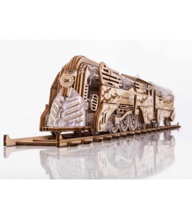 3D пазл Механічний Veter Models The Thunderstorm Express - Поїзд з тендером + міст та рейки 2м