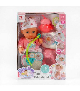 Пупс 9560 (24) 'Tutu Baby playset', музичний чіп, характерні звуки та фрази, заплющує очі, аксесуари, в коробці