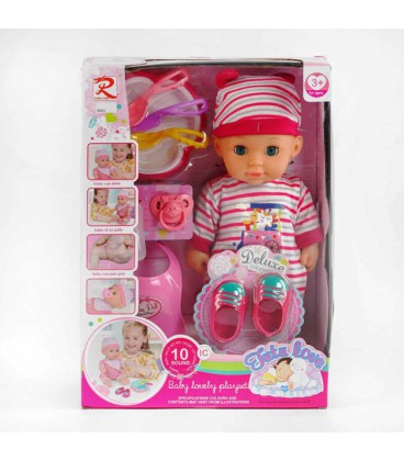 Пупс 8261 (24) 'Tutu Baby playset', музичний чіп, характерні звуки та фрази, заплющує очі, аксесуари, в коробці