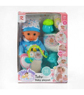 Пупс 9562 (24) 'Tutu Baby playset', музичний чіп, характерні звуки та фрази, заплющує очі, аксесуари, в коробці