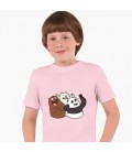 Дитяча футболка Вся правда про ведмедів (We Bare Bears) (25186-2665) 158-164 см Бавовна Рожевий
