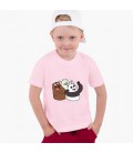 Дитяча футболка Вся правда про ведмедів (We Bare Bears) (25186-2665) 158-164 см Бавовна Рожевий