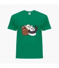Дитяча футболка Вся правда про ведмедів (We Bare Bears) (25186-2665) 88-104 см Бавовна Зелений