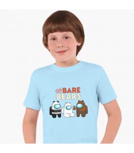 Дитяча футболка Вся правда про ведмедів (We Bare Bears) (25186-2668) 134-140 см Бавовна Блакитний