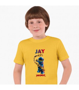 Дитяча футболка Лего Ніндзяго Джей Уокер (LEGO Ninjago Masters of Spinjitzu Jay Walker) (25186-2638) 158-164 см Бавовна Жовтий
