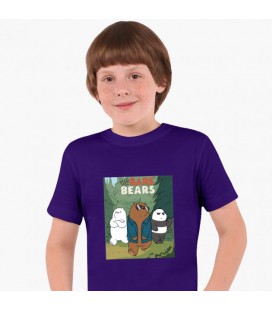 Дитяча футболка Вся правда про ведмедів (We Bare Bears) (25186-2664) 158-164 см Бавовна Фіолетовий