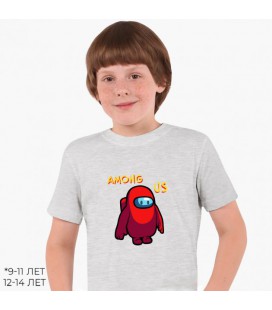 Дитяча футболка для хлопчиків Амонг Ас (Among Us) (25186-2411) 88-104 см Бавовна Сірий
