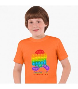 Дитяча футболка для хлопчиків Амонг Ас Поп Іт (Amons Us Pop It Bubble Dimbl) (25186-3280-49) 88-104 см Бавовна Помаранчевий