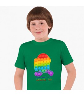 Дитяча футболка для хлопчиків Амонг Ас Поп Іт (Amons Us Pop It Bubble Dimbl) (25186-3280-40) 134-140 см Бавовна Зелений