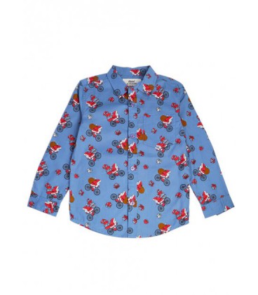 Сорочка для хлопчика з новорічним принтом 116 синій-різнокольоровий PRIMARK