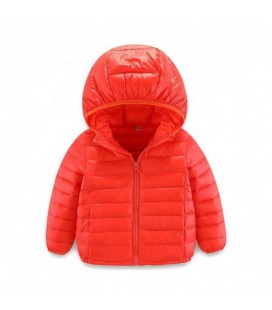 Дитяча пухова демісезонна ультра легка куртка на зріст 110 см. Колір червоний