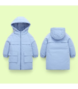 Куртка дитяча подовжена 140см Блакитний (9605)