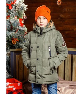 Пухова зимова куртка для хлопчика 7468 DobraMAMA 170 см Зелений 54124