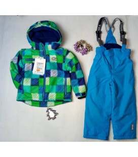 Зимовий термо комплект для хлопчика (курточка + напівкомбінезон) Brugi ІталіяYM4W блакитний із зеленим 92-98