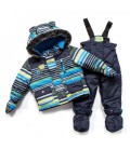 Зимовий термокомплект Peluche&Tartine F17M09BG-Navy бірюзовий з сірим 74 - 84 см (F17M09BG-Navy-12m)