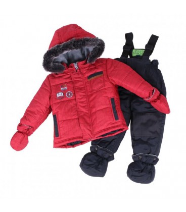 Зимовий термокомплект Peluche&Tartine F18M09BG-Ferrarired_Deepgrey яскраво-червоний 96 - 104 см (F18M09BG-Ferrarired_Deepgrey-3)