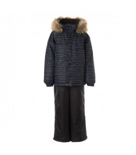 Комплект зимний: куртка и полукомбинезон HUPPA WINTER 6 лет (116 см) черный с серым (41480030-12509-116)