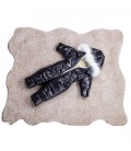 Дитячий зимовий комбінезон на овчині теплий стильний для малюків від 1 до 3 років чорний (80-86 см)