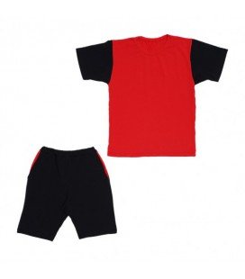 Костюм Sofushka (футболка+шорти) чорний з червоним 152