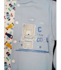 Костюм для хлопчика (кофточка + штанці) HappyTot Ведмедик на самокаті р.68 блакитний арт. 929 + 930