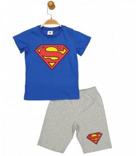 Комплект (футболка, шорти) Superman 122 см (7 років) Cimpa SM17457 Сіро-синій 8691109881090