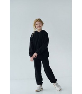Дитячий спортивний костюм для дівчинки 'Freedom' бавовна пеньє чорний 74-80см