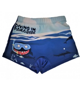 Шорти купальні для хлопчика синьо-блакитні в принт акули в окулярах Арт. 4115 Z-Five 30-104р