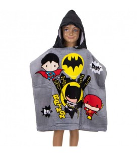 Пляжний рушник-пончо DC Comics Бетмен Супермен Флеш 60х120 см з каптуром для хлопчика 3-7 років