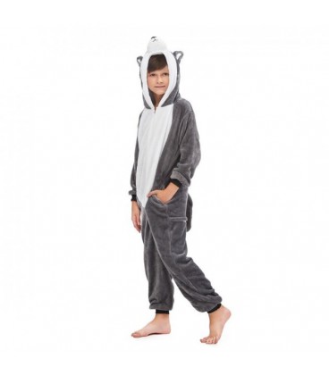 Піжама Кігурумі Для Хлопчиків My Kigu Тепла Хаскі Сіра M 155-165 см (1090)