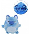 Дитячий плед-толстовка Худі трансформер з Плюшевою Іграшкою (Собачка) Huggle Pets Hoodie Original Синій