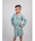 Дитячий вафельний халат Luxyart Kids Robe для хлопчиків 4-7 років 30-32 (104-125 см) 100% бавовна Блакитний (LM-204)