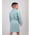 Дитячий вафельний халат Luxyart Kids Robe для хлопчиків 4-7 років 30-32 (104-125 см) 100% бавовна Блакитний (LM-204)