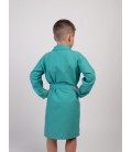 Дитячий вафельний халат Luxyart Kids Robe для хлопчиків 4-7 років 30-32 (104-125 см) 100% бавовна Зелений (LM-200)