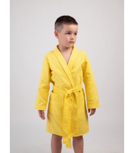 Дитячий вафельний халат Luxyart Kids Robe для хлопчиків 4-7 років 30-32 (104-125 см) 100% бавовна Жовтий (LM-202)