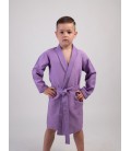 Дитячий вафельний халат Luxyart Kids Robe для хлопчиків 4-7 років 30-32 (104-125 см) 100% бавовна Бузковий (LM-194)