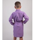 Дитячий вафельний халат Luxyart Kids Robe для хлопчиків 4-7 років 30-32 (104-125 см) 100% бавовна Бузковий (LM-194)