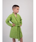 Дитячий вафельний халат Luxyart Kids Robe для хлопчиків 4-7 років 30-32 (104-125 см) 100% бавовна Зелений (LM-196)