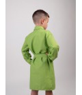 Дитячий вафельний халат Luxyart Kids Robe для хлопчиків 4-7 років 30-32 (104-125 см) 100% бавовна Зелений (LM-196)