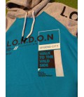 Кофта Худі для хлопчика Maccaboy London 158 см з капюшоном з начосом блакитний сірий