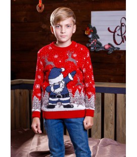 Дитяча новорічна кофта з шерсті Санта Клаус 7505 Tayfur 98 см Червоний 53657