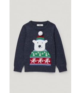 Дитячий новорічний светр для хлопчика C&A 116 розмір темно-синій 2179977